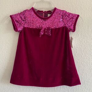 Florence Eiseman Pink Sequin and Velvet Dress Girls 2T